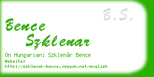 bence szklenar business card