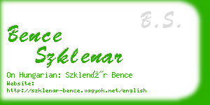 bence szklenar business card